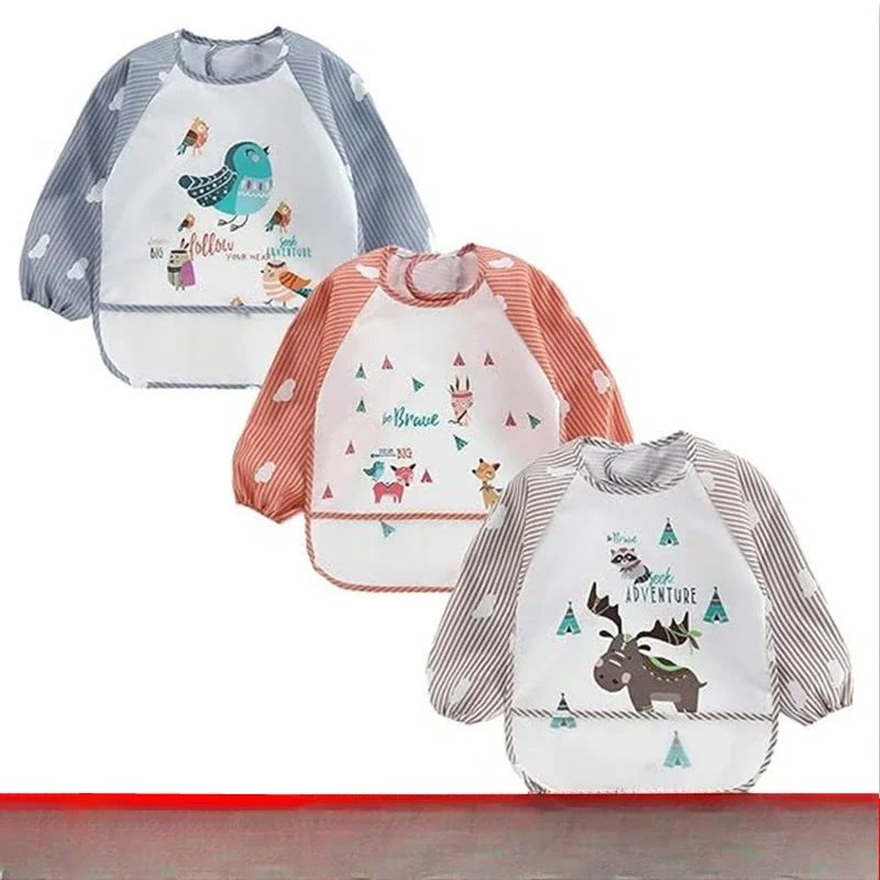 Babero manga larga impermeable antisuciedad con dibujos de dinosaurios - imagen 3
