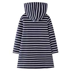 DXTON Vestido con capucha infantil de algodón a rayas de invierno