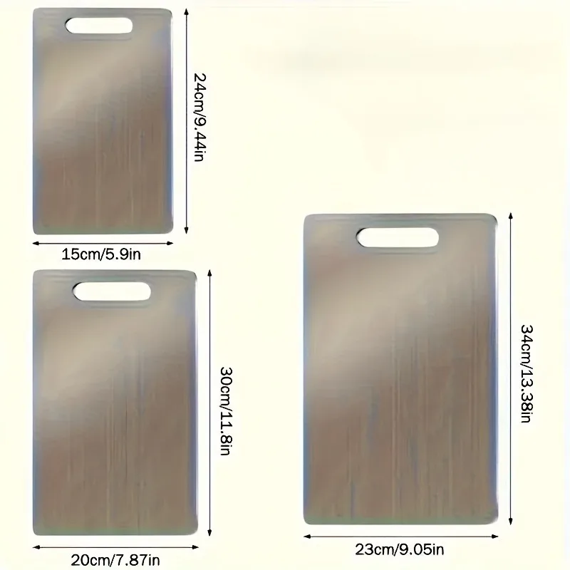 Juego de tablas de cortar de acero inoxidable de doble cara - imagen 2