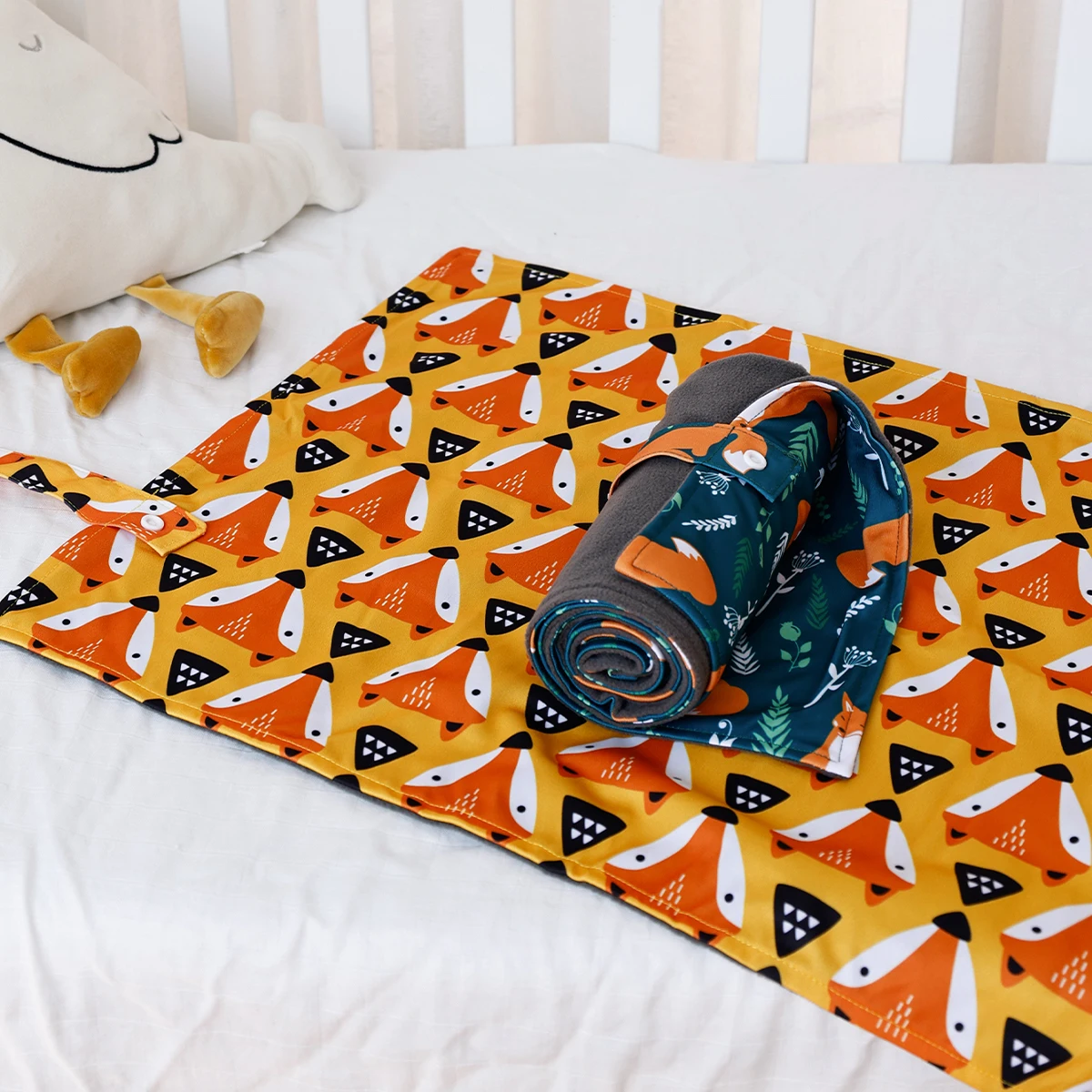 Cambiador de bebé plegable Elinfant en uso