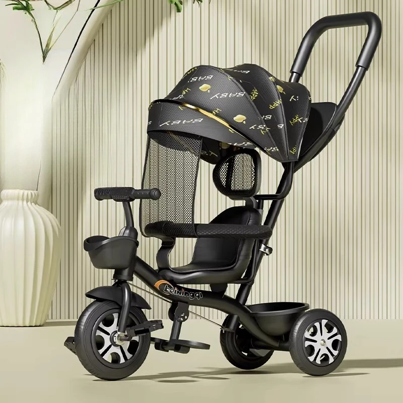 Triciclo antivuelco con mango parental y ruedas anchas para niños - imagen 5