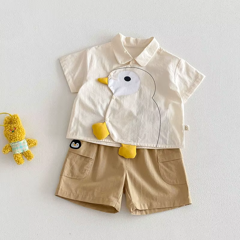Pantalones cortos verano para niños con estampado de pingüinos - imagen 2