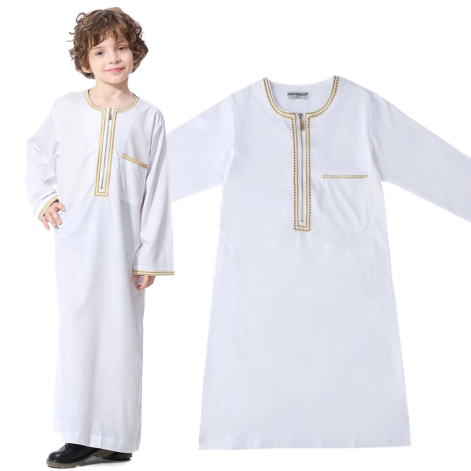 Thobe árabe tradicional para niño – Algodón ligero de verano
