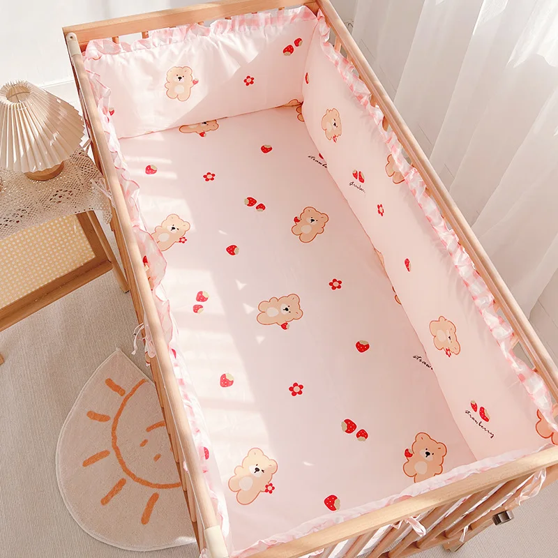 Pack parachoques acolchados de algodón lavable para cuna de bebé – Estilo infantil - imagen 2