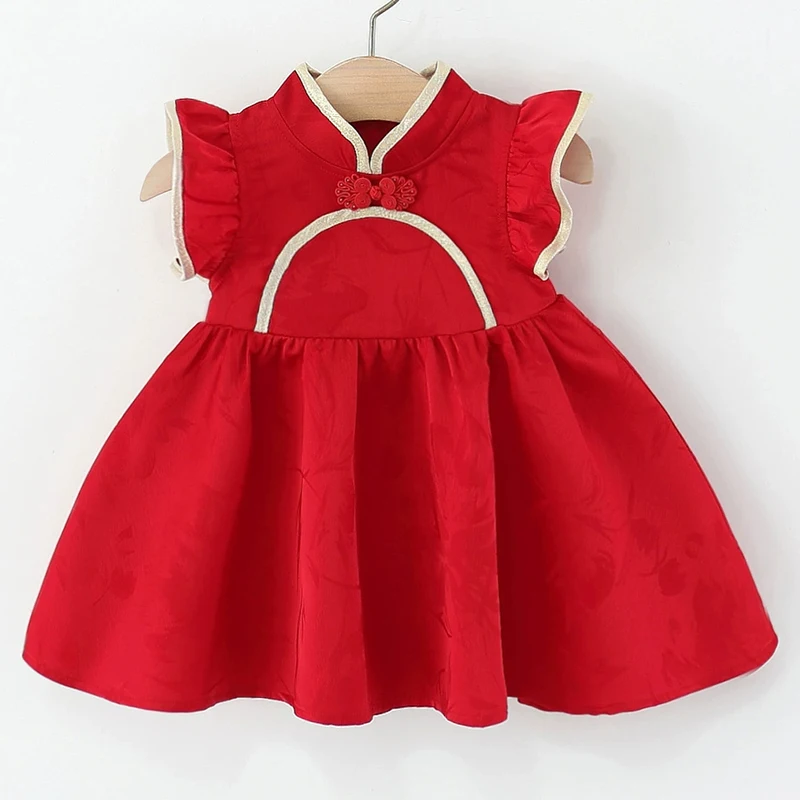 Vestido de verano sin mangas para niña estilo princesa rojo - imagen 3