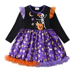 DXTON vestido Halloween para niña de fiesta con calavera