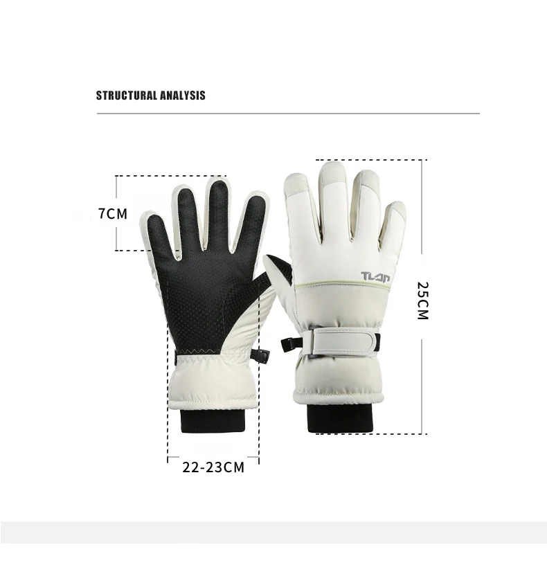 Varios pares de guantes de esquí infantiles en diferentes colores