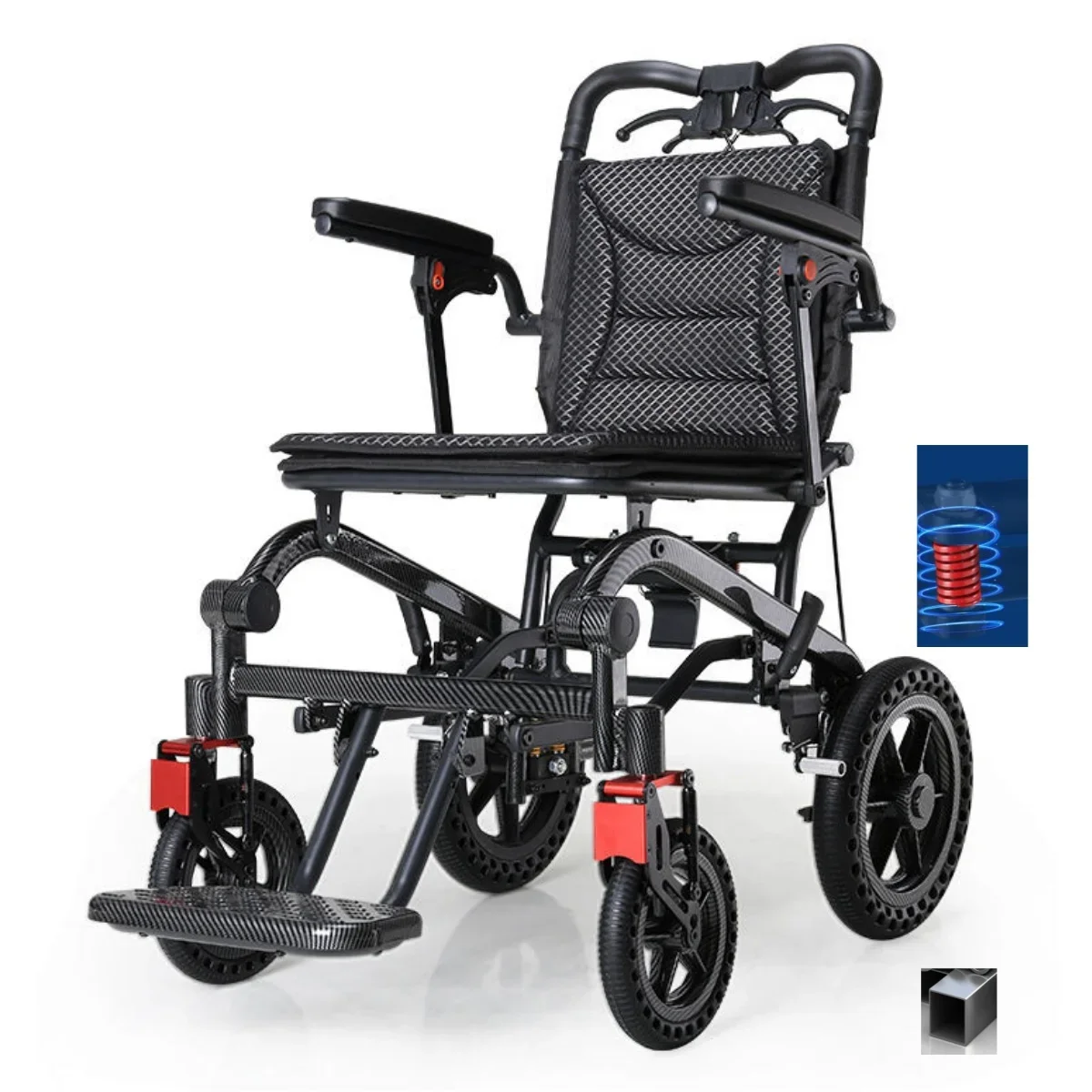 Carretilla portátil plegable para mayores que absorbe los golpes - imagen 4