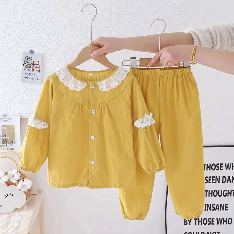 Pijama bebé en lino y algodón para niña - cuello redondo suave - imagen 2