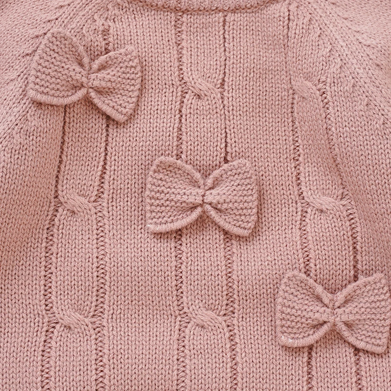 Conjunto de punto de invierno para niñas: suéter de algodón y pantalón - imagen 3
