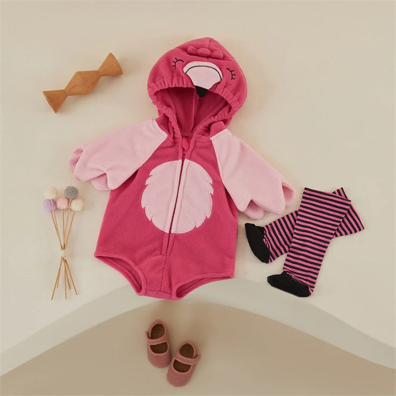Tregren Pelele bebé con capucha y cremallera flamenco Halloween otoño