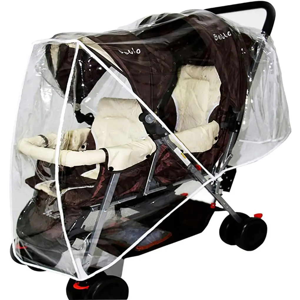 Cubierta impermeable universal para cochecito gemelos – Lluvia y polvo - imagen 4
