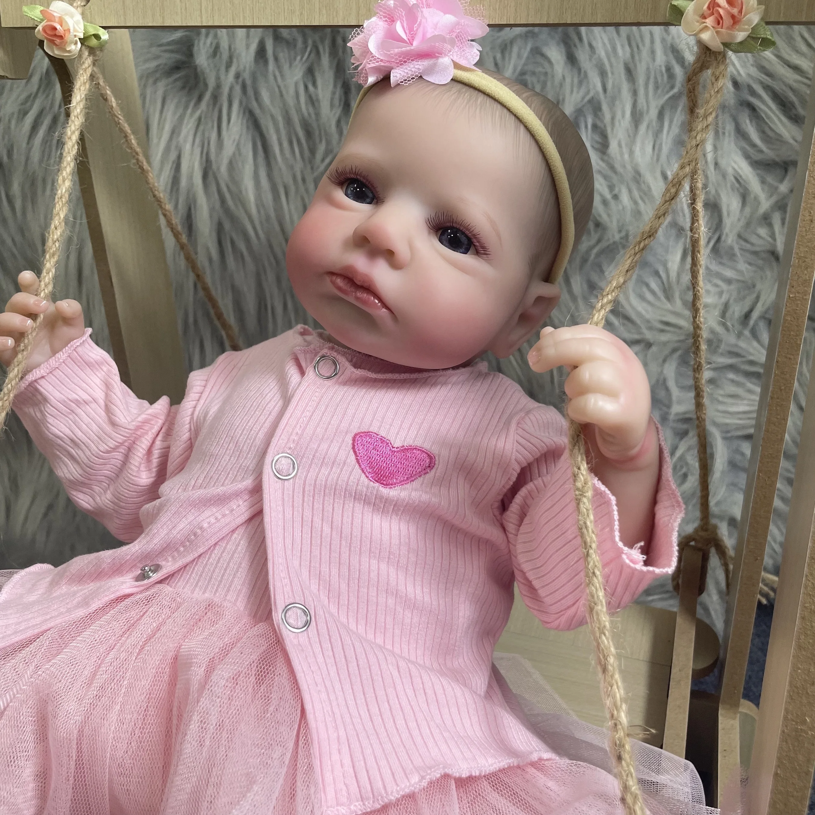 MRB LouLou Muñeca reborn realista con ojos abiertos para niña