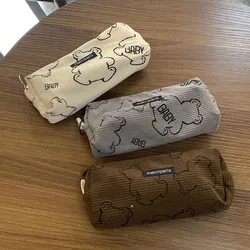 Estuche escolar acolchado de pana para niñas