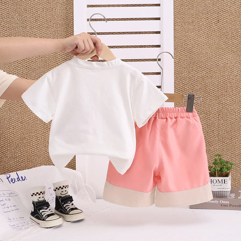 Conjunto verano bebé camiseta y pantalón corto infantil - imagen 2