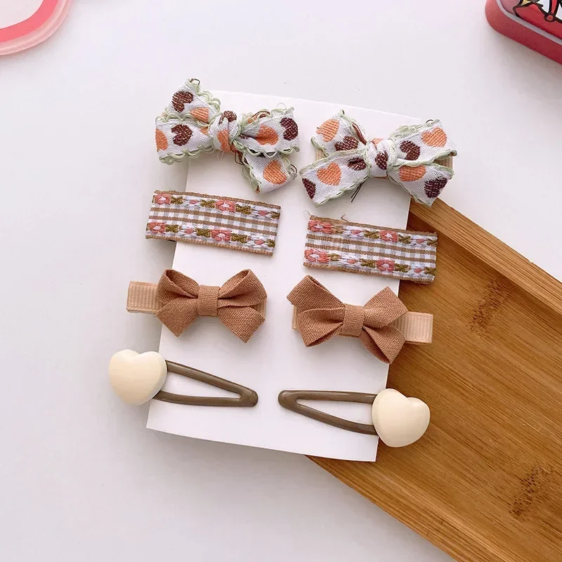 Pasador de pelo de color café coreano con lazo para niñas - imagen 5