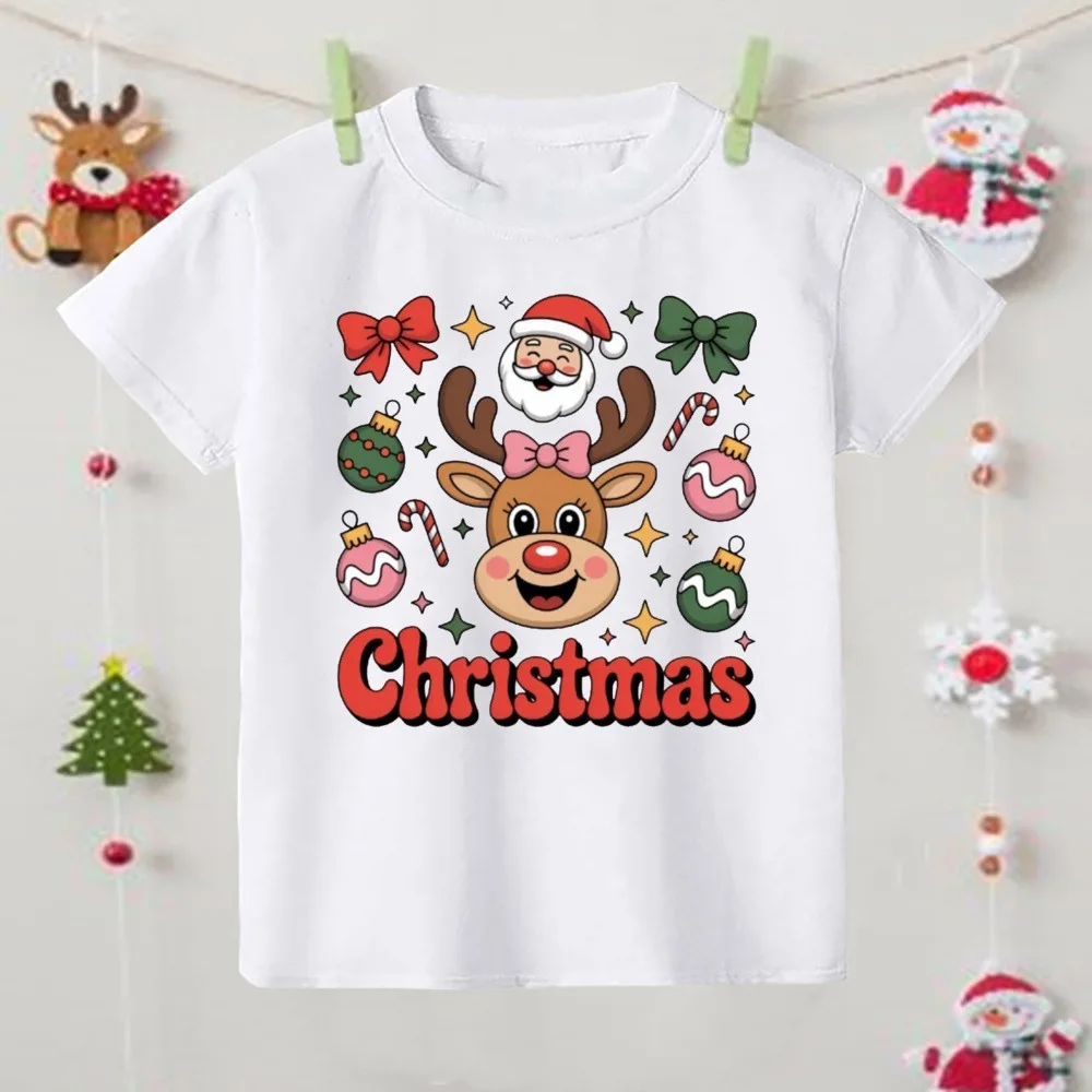 Camiseta navideña con estampado de Papá Noel para niño - Cuello redondo - imagen 4