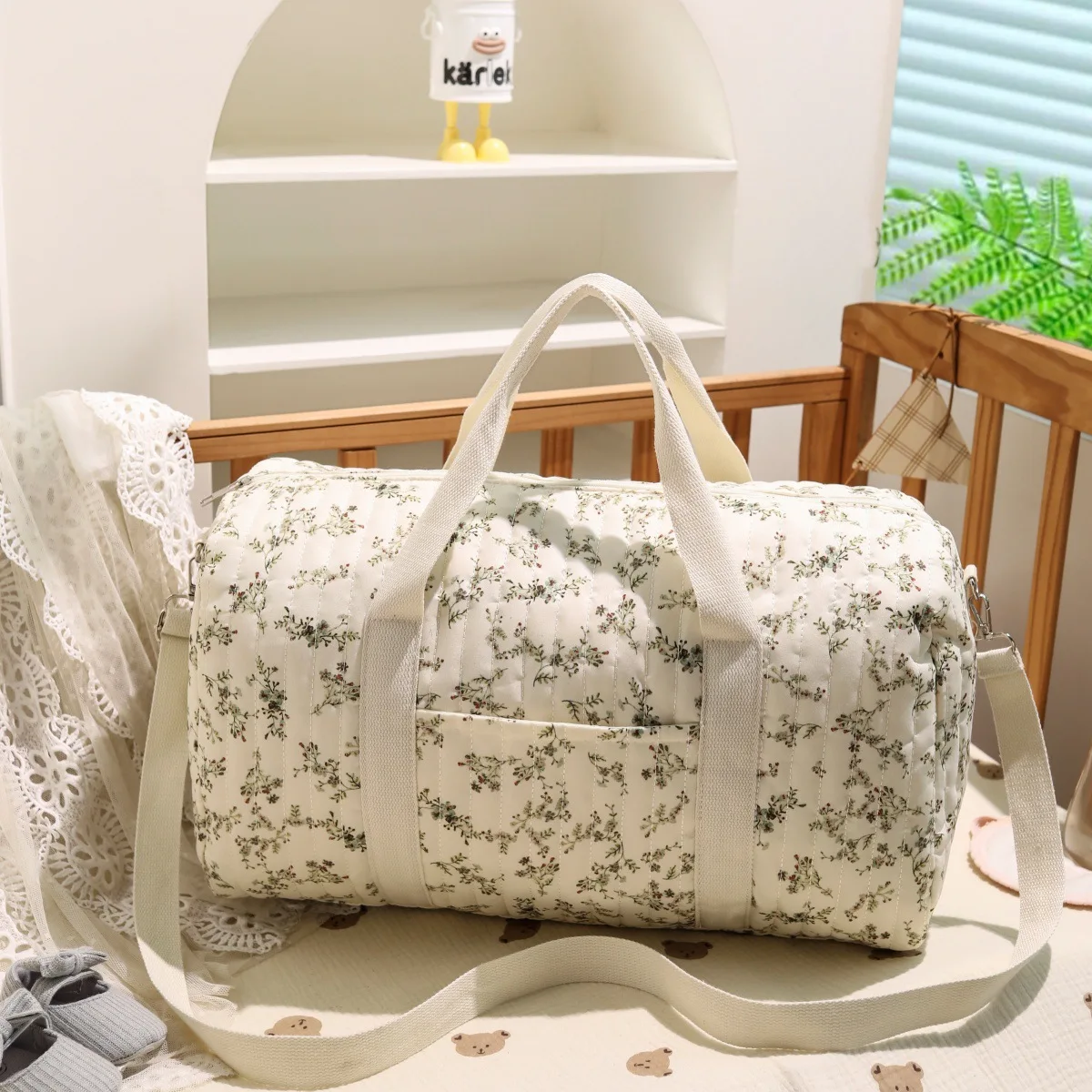 Bolsa de pañales impermeable gran capacidad con varios bolsillos