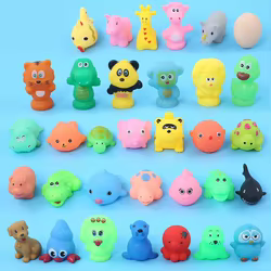 Juguetes de baño con flotador y sonido para bebé – Animales suaves de goma
