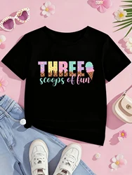 Camiseta infantil con estampado de helado divertido para niñas