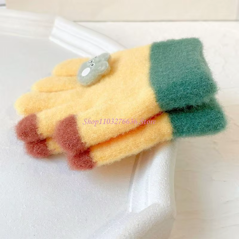 Manoplas de invierno gruesas de punto para niños a prueba de viento - imagen 3