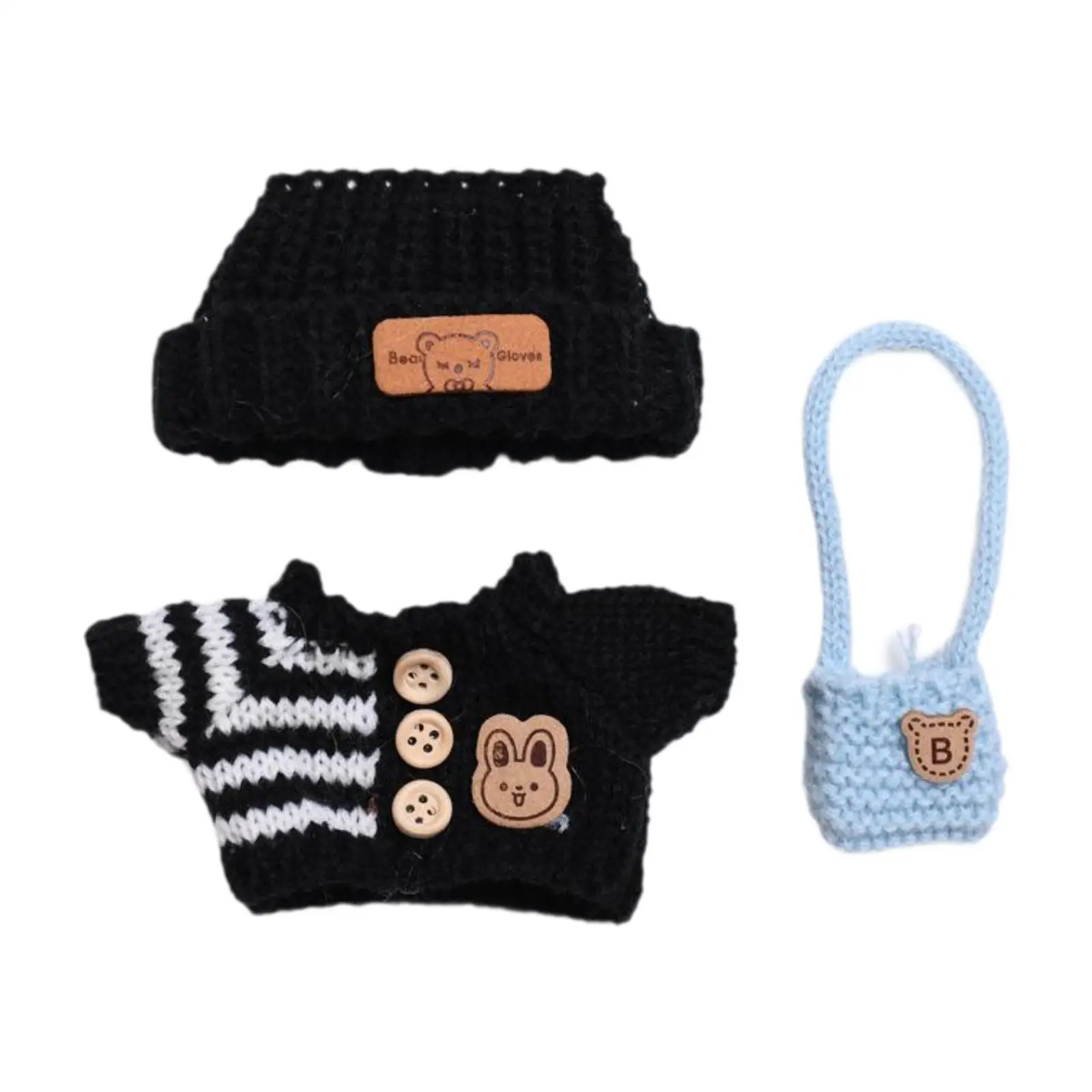 Conjunto de ropa para muñecas: suéter y sombrero con bolsa - imagen 2