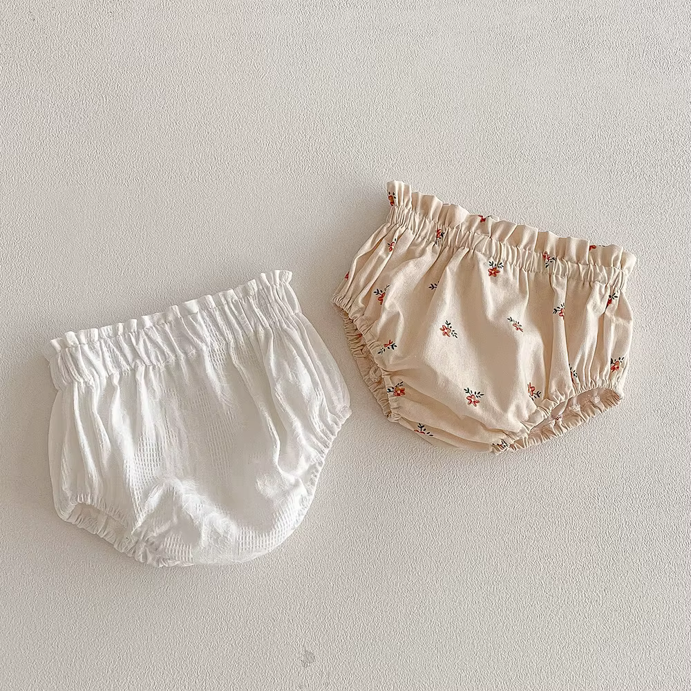Bloomer floral de algodón y lino para niña recién nacida, verano - imagen 5