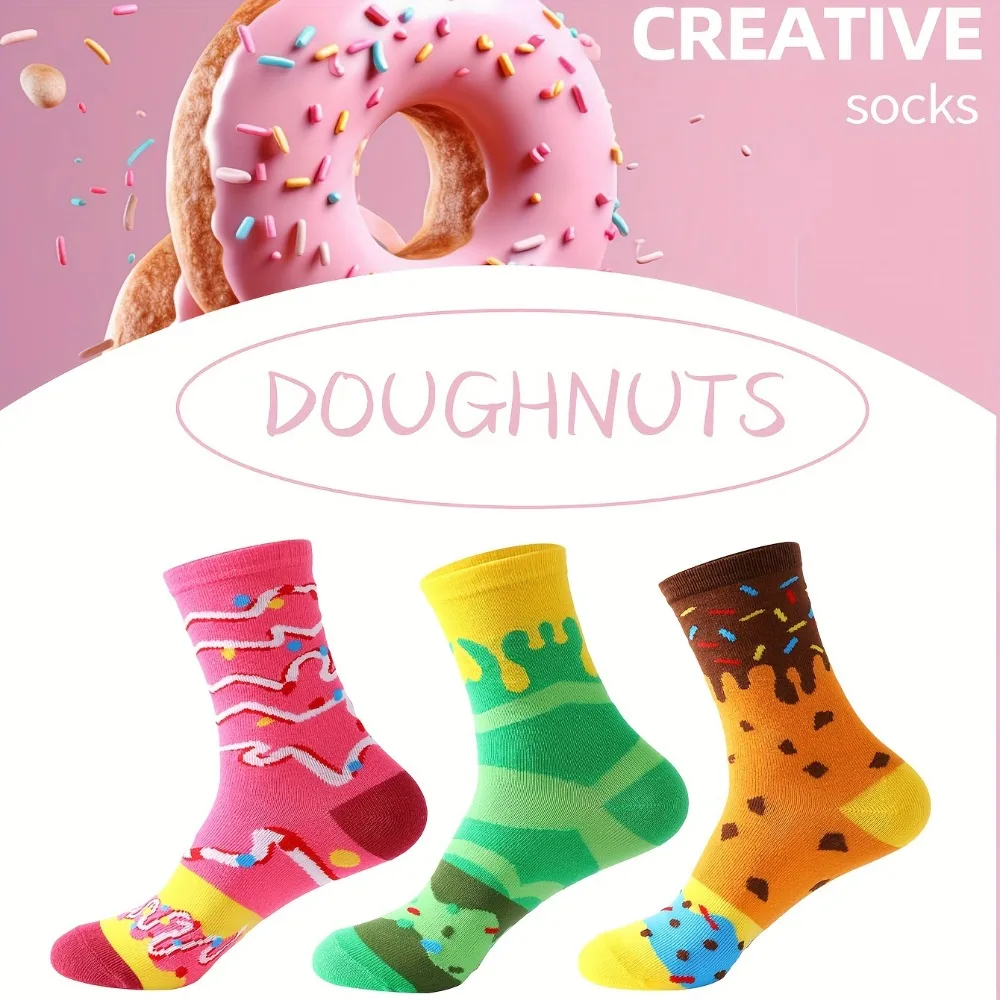 Calcetines divertidos de donuts y macarons para chicas con regalo - imagen 2