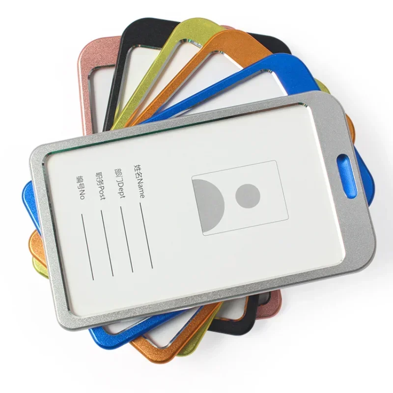 Porta carnet de identificación metálico para oficina con funda protectora - imagen 5