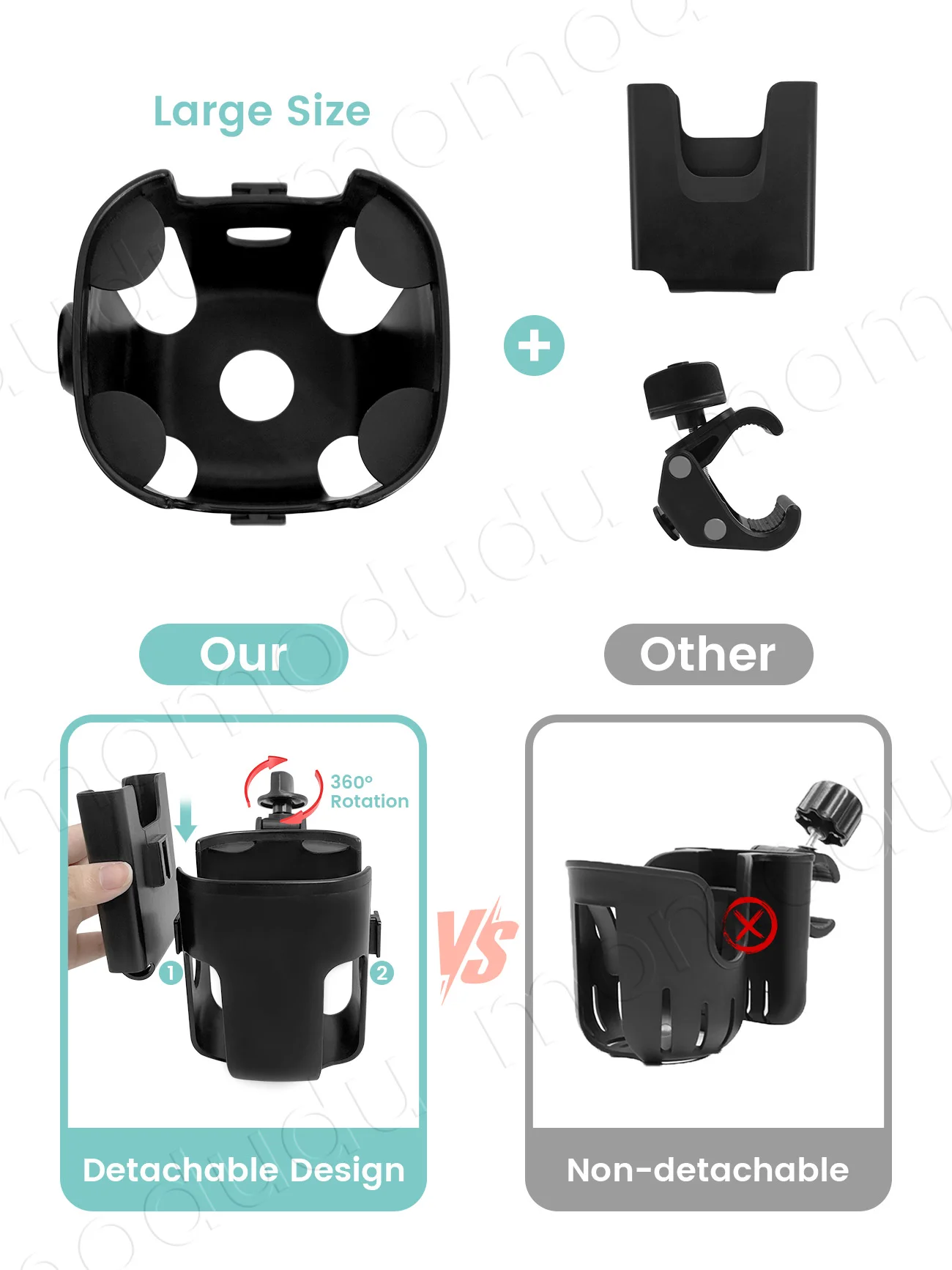 Portavasos para cochecito universal con soporte de teléfono - imagen 4