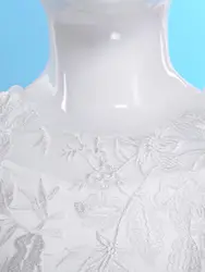 Vestido de fiesta niña de corte A con encaje y flores