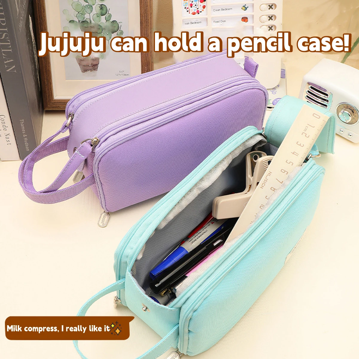 Estuche portalápices Kawaii multitono para niños - imagen 5