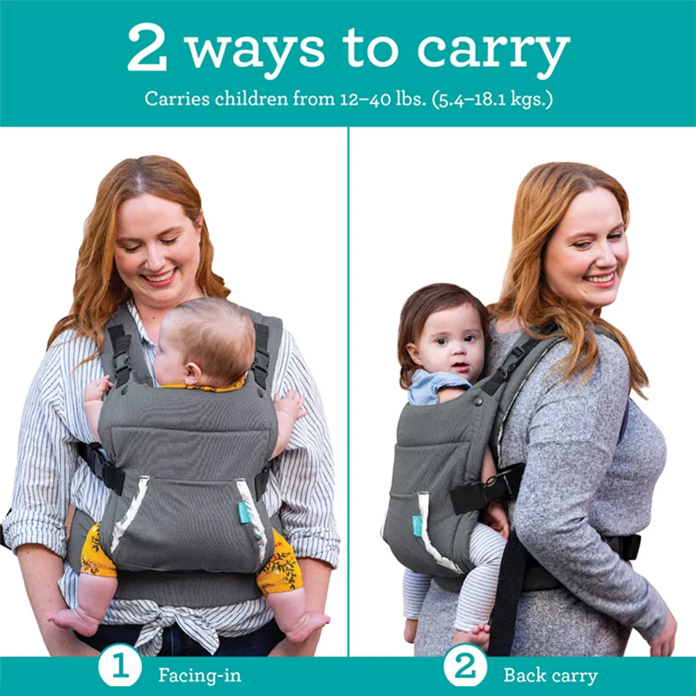 Portabebés ergonómico con capucha y acolchado para recién nacido - imagen 3
