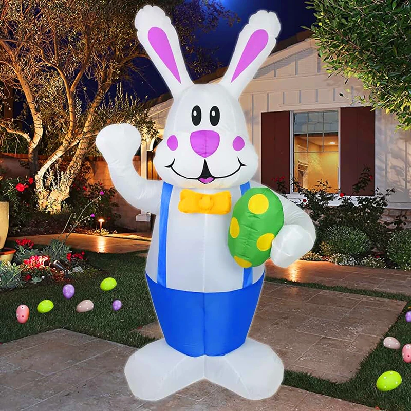 Decoración inflable de Pascua conejito azul con luz LED - imagen 4