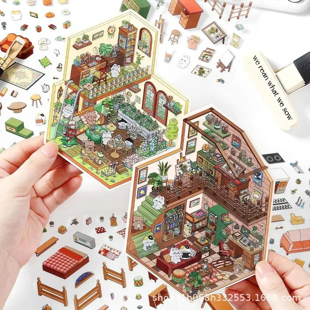 Pegatina 3D de mascota con paisaje en miniatura divertida - imagen 2