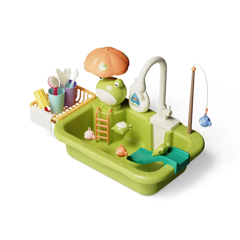 Cocina infantil con fregadero eléctrico y agua circulante, simulación - imagen 3