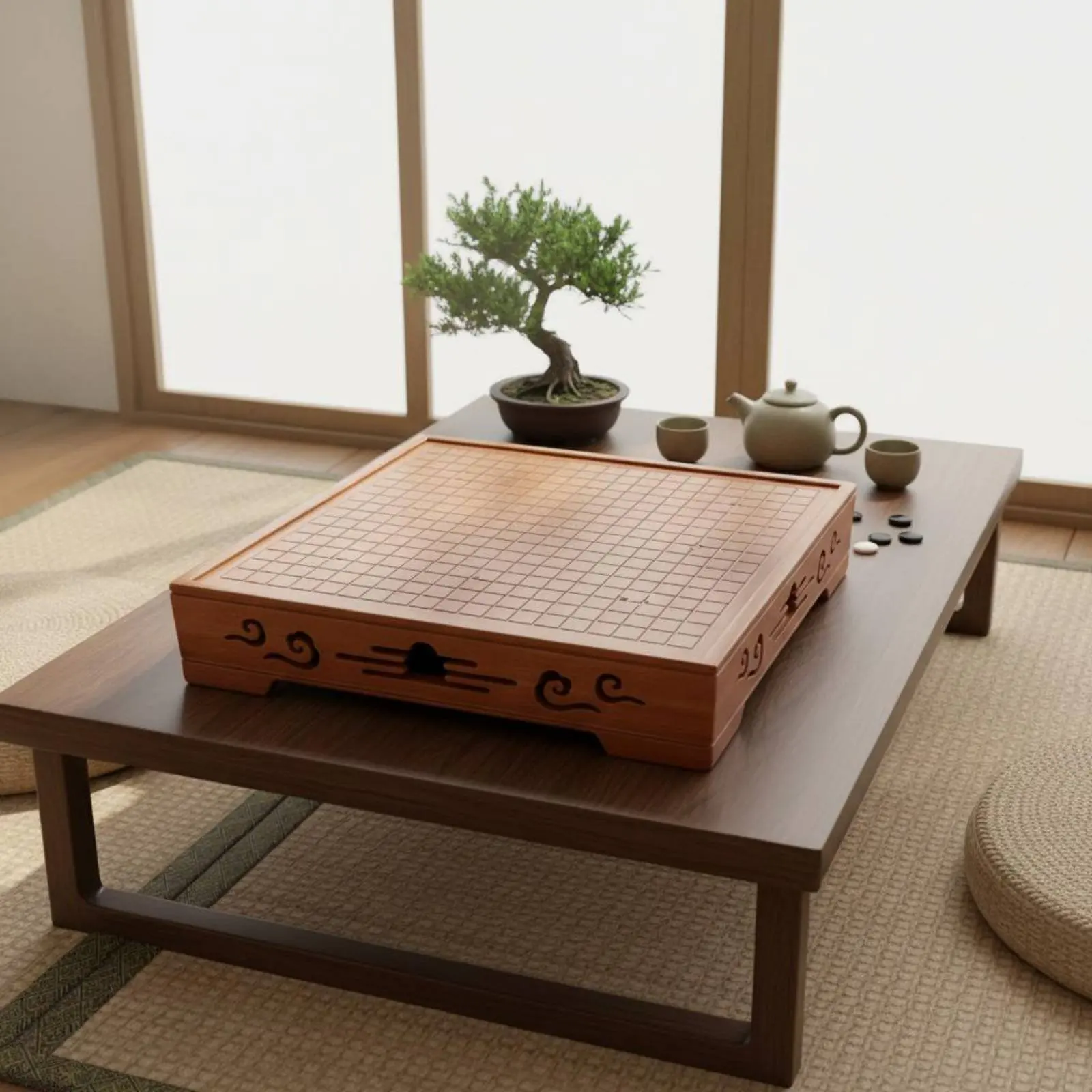 Juego de ajedrez y Go en madera maciza tradicional para adultos mesa - imagen 5