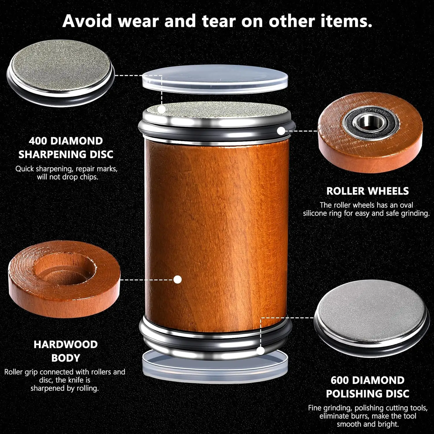 Afilador magnético para cuchillos de Chef – Ángulo 15° y 20° - imagen 5