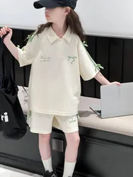 Conjunto deportivo verano niña: manga corta y pantalón corto coreano