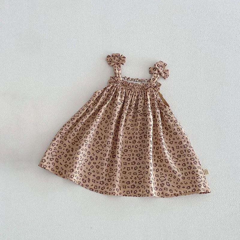 Vestido de verano para niña con tirantes finos estampado leopardo - imagen 5