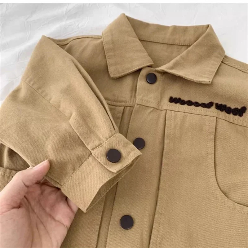 Abrigo de otoño infantil con solapa de oso estilo casual - imagen 5