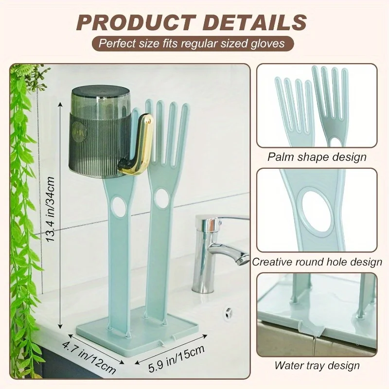 Soporte para guantes de cocina de goma, estante de secado y colgador - imagen 3