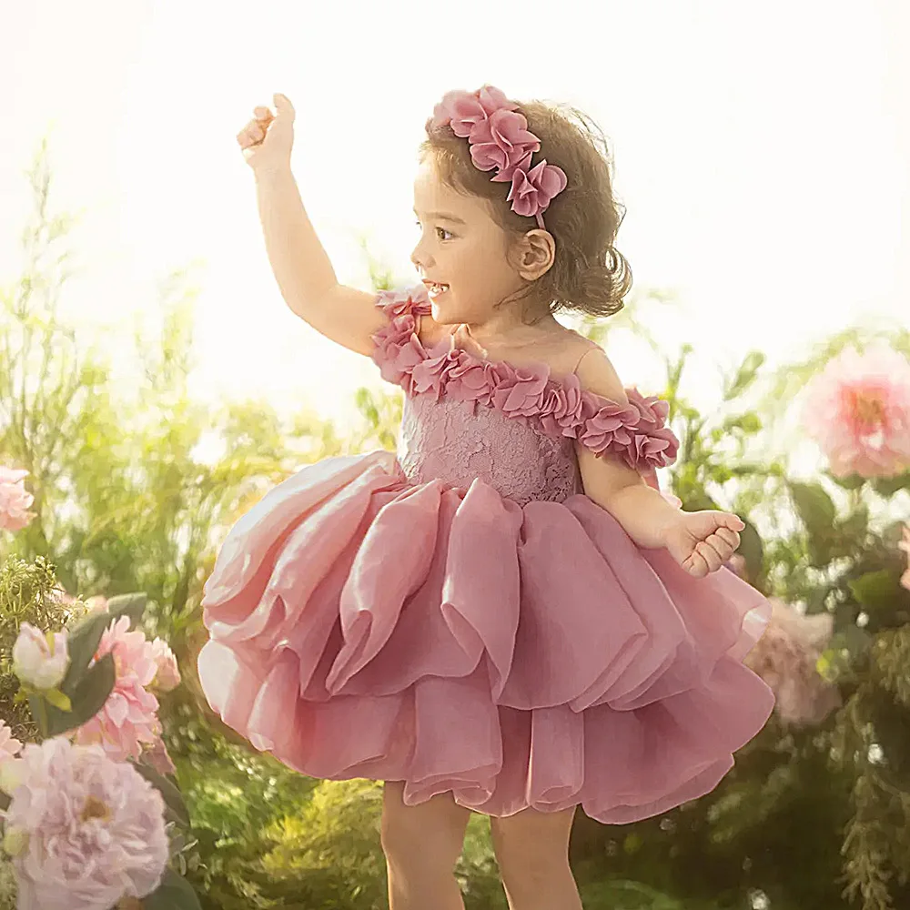 Somenie Vestido de Princesa de Tul con Falda Abullonada para Bebés