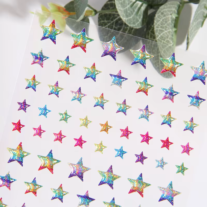 Pegatinas estrella cristal 3D decorativas infantiles - imagen 2