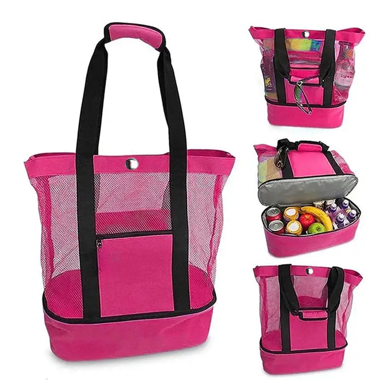 Bolso de playa de malla doble capa impermeable de gran capacidad - imagen 5