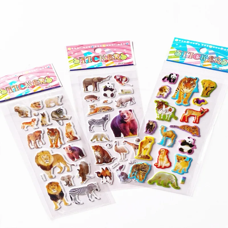 Pegatinas 3D con relieve de animales para decorar álbumes y regalos infantiles - imagen 3