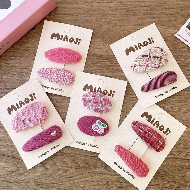 Pinzas de pelo rosa para niñas - Estilo europeo - imagen 3