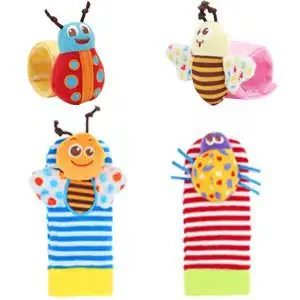 Calcetines con sonajero y correa para muñeca – animales de dibujos - imagen 3