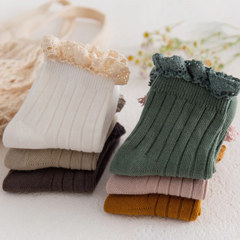 Medias de encaje con volantes para niña – Ballet transpirables - imagen 2