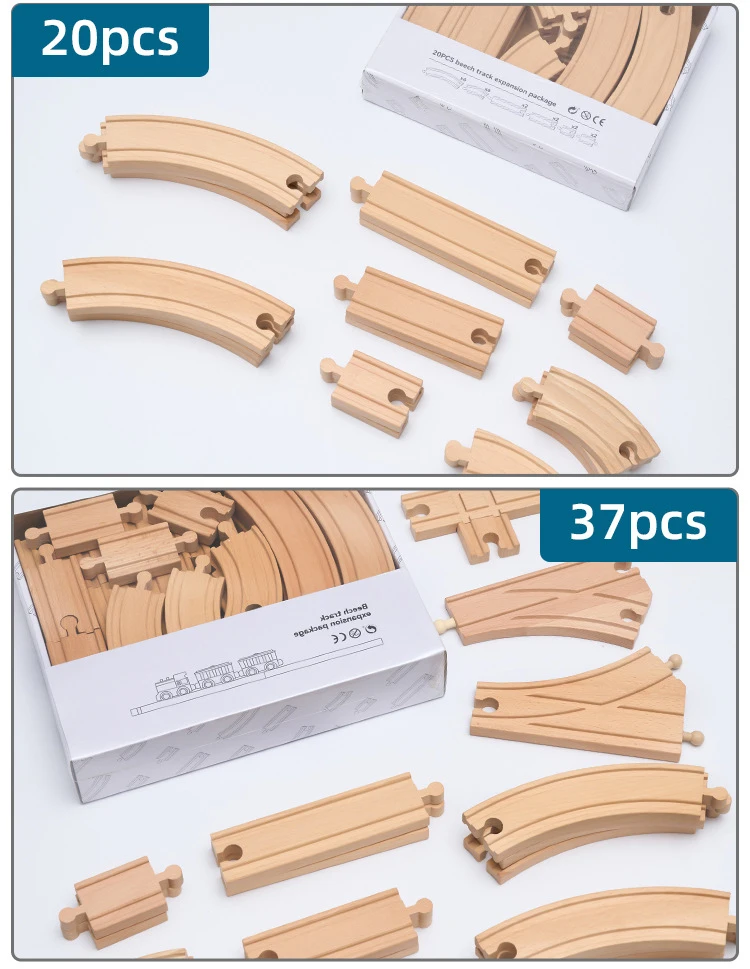 Vías de madera decorativas